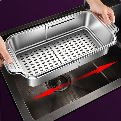 SinkFlex Mandje – Verstelbare RVS Afgietmand voor Spoelbakken en Keukencomfort