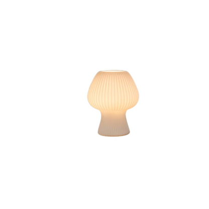 Glazen Paddenstoellamp Met Vintage Ribstructuur Voor Warme Rustige Sfeerverlichting