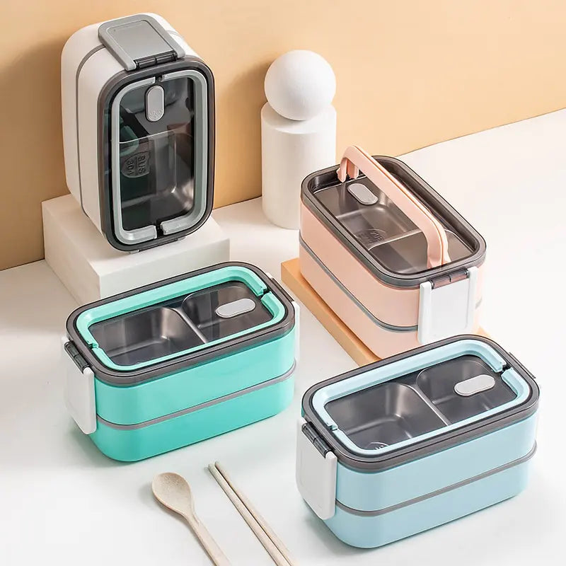 Lunchbox Met Twee Lagen En Veilige Sluiting