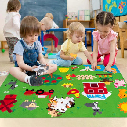 Educatief Viltbord voor Kinderen met Kleurrijke Speelfiguren