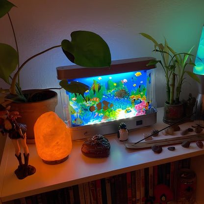 Aquariumlamp Met Bewegende Vissen En Rustgevende Onderwater­sfeer Voor Dagelijks Gebruik
