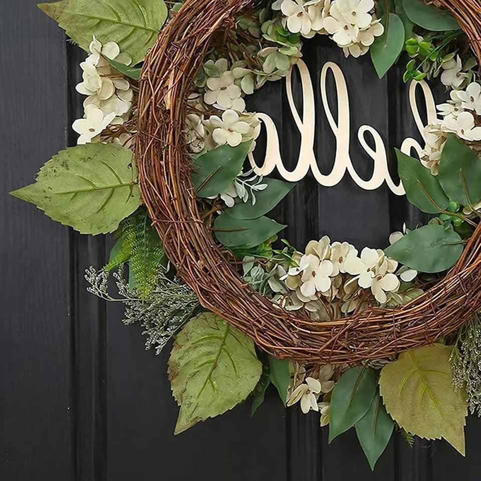 Decoratieve Bloemenkrans Van Kunstzijde Met Welkomstplaat