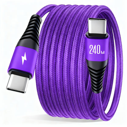 Gevlochten USB‑C Kabel met Snelladen (240W)