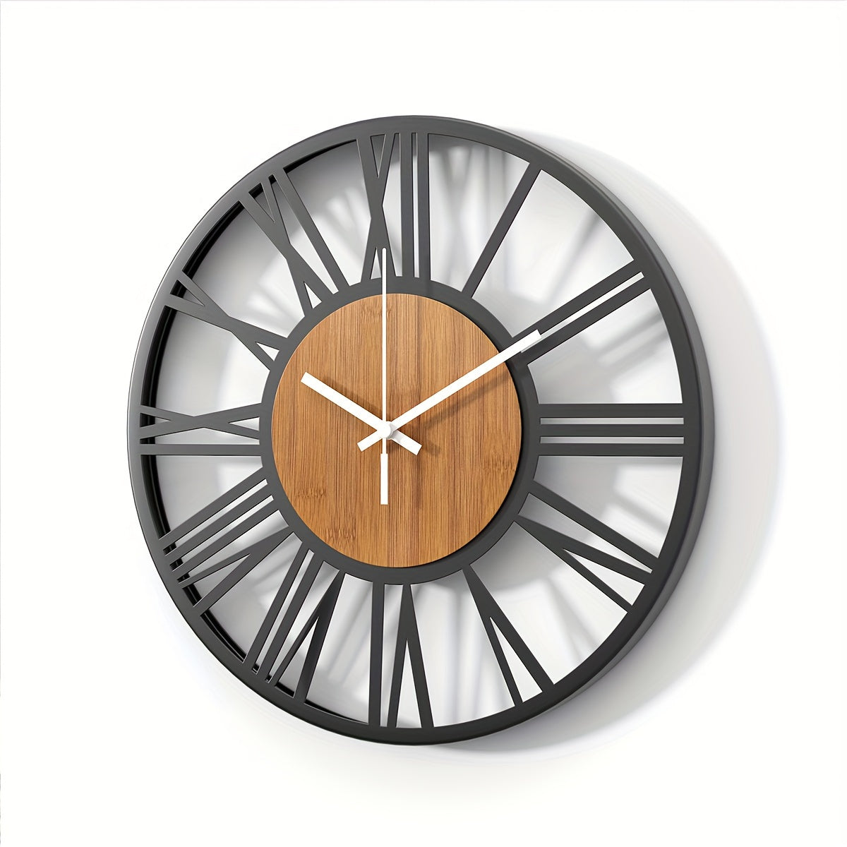 RustiTime Wandklok – Klassieke Romeinse Rust in Modern Metaal & Hout