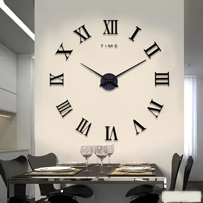 Glowtick XL Wandklok – Moderne Vintage Klok met Romeinse Cijfers & Minimalistisch Ontwerp (Ø 120 cm)