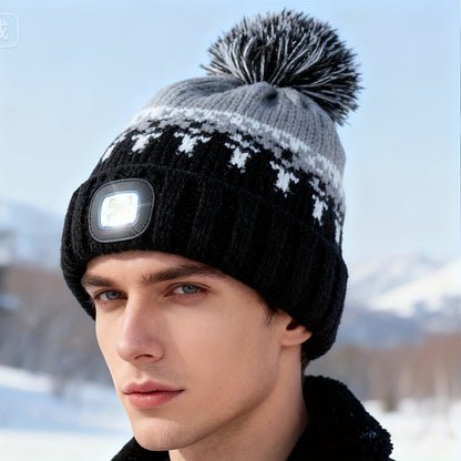 Beanie met LED-licht – Oplaadbare Wintermuts voor Nachtelijke Activiteiten