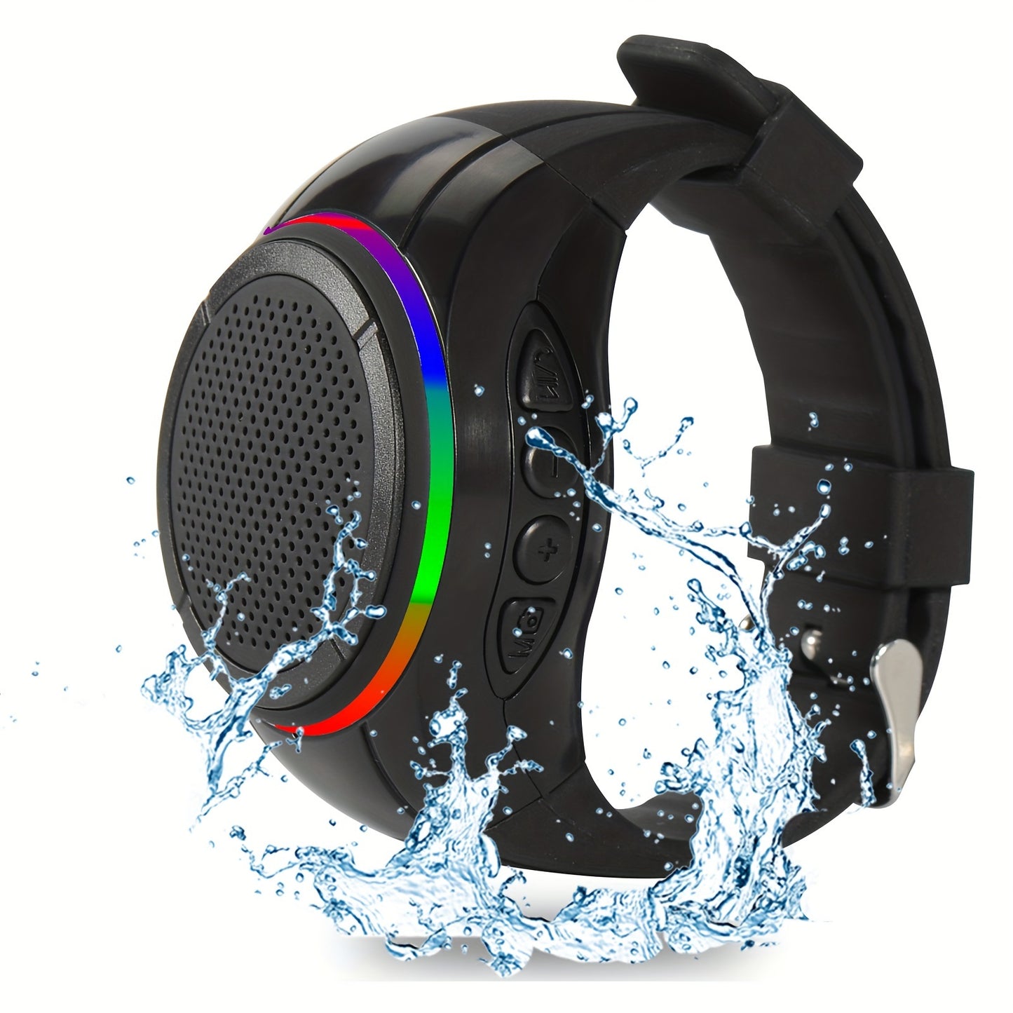 Draagbare Draadloze Speaker Horloge – Clip-on Mini Speaker met Microfoon, MP3, TWS & RGB