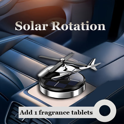 Zilverkleurige Solar Roterende Helikopter Auto Diffuser