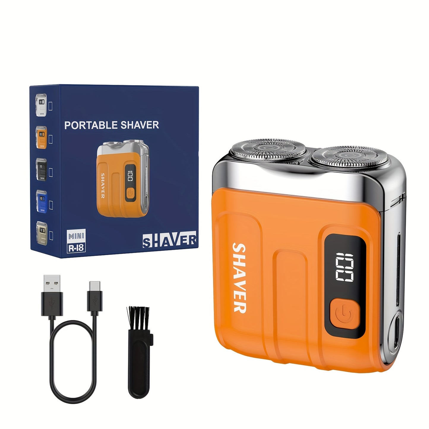 Mini Elektrisch Scheerapparaat – Dubbelbladig met LED Display en USB-oplaadset