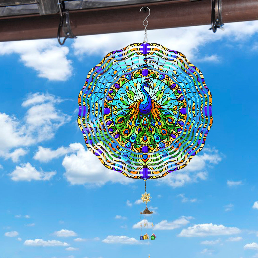Metalen Pauw Windspinner voor Buiten