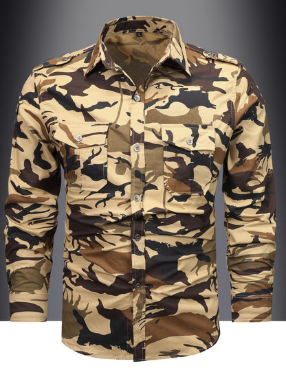 Heren Militair Camouflage Shirt – 100% Katoen met Borstzakken