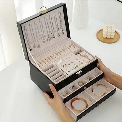 Gelaagde Sieraden Opbergdoos met Lade‑indeling voor Dagelijks Gebruik
