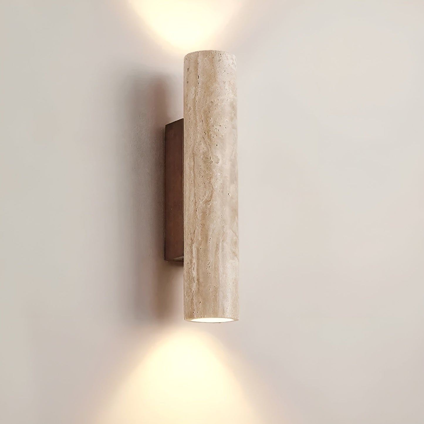 Wandlamp met travertin voorzijde