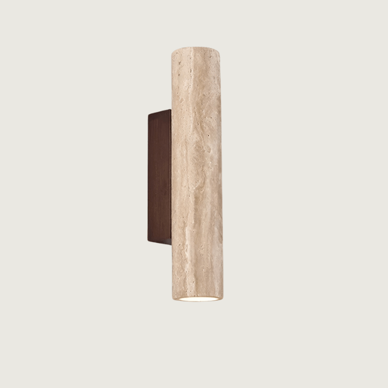 Wandlamp met travertin voorzijde