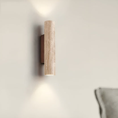 Wandlamp met travertin voorzijde
