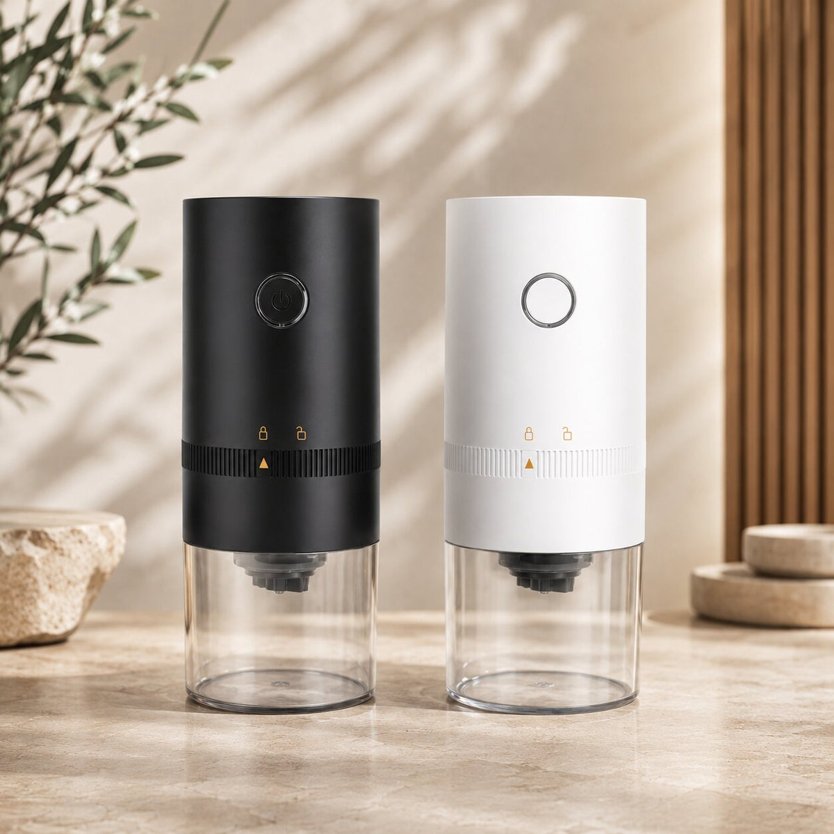 Elektrische Koffiemolen Met Instelbare Maalgraad En Compact Ontwerp Voor Dagelijks Gebruik