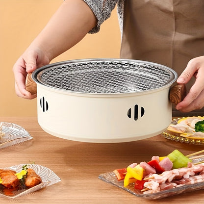Draagbare Compacte Tafelbarbecue Grillpan – Roestvrij Staal & Geschikt voor Binnen en Buiten