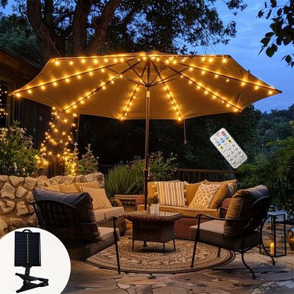 Zonne-energie Parapluverlichting – 104 LED Sprookjeslamp met Afstandsbediening voor Buiten