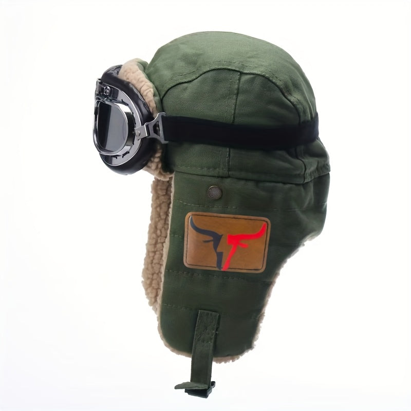 Gevoerde Skihelm met Bril – Warm en Winddicht voor Outdoorgebruik