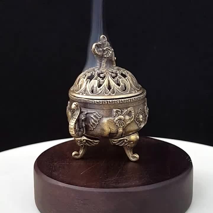 Metalen Olifant Wierookhouder – Inclusief 180 Kegels voor Yoga & Meditatie