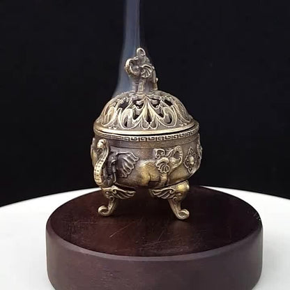 Metalen Olifant Wierookhouder – Inclusief 180 Kegels voor Yoga & Meditatie