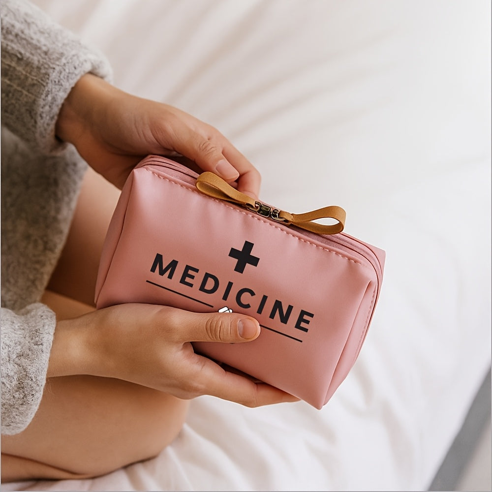 Vintage Reis Organizer met Medicijnlabel en Meerdere Vakken