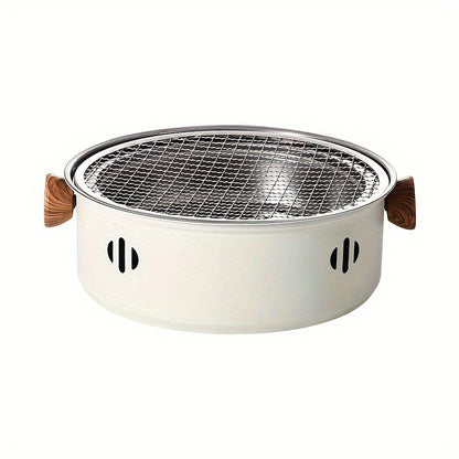 Draagbare Compacte Tafelbarbecue Grillpan – Roestvrij Staal & Geschikt voor Binnen en Buiten