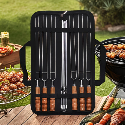 10 Stuks Herbruikbare Roestvrijstalen BBQ Spiezen – Voor Binnen & Buiten Grillen