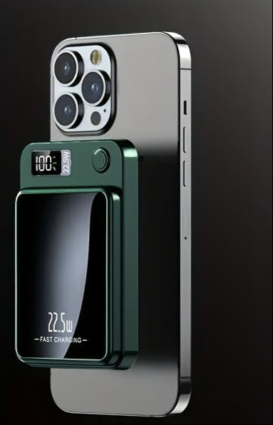 10.000 mAh Magnetische Powerbank – LED-display, USB Type-C