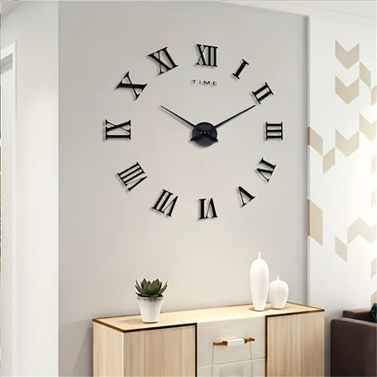 Glowtick XL Wandklok – Moderne Vintage Klok met Romeinse Cijfers & Minimalistisch Ontwerp (Ø 120 cm)