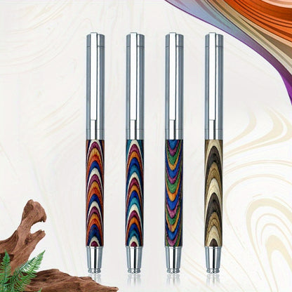Handtekeningpen met Vintage Houtpatroon – Charmant Cadeau voor Feestelijke Gelegenheden