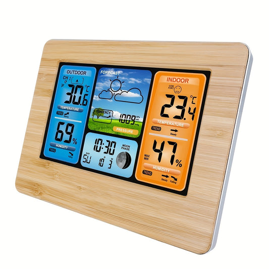 Weerstation voor Thuis – Kleurenscherm met Binnen/Buiten Thermometer & Draadloze Sensor