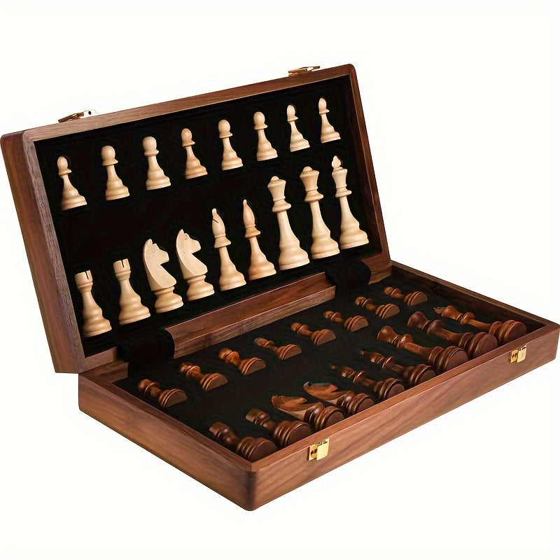 Houten Schaakset met Klassieke Figuren en Stevige Speelbasis