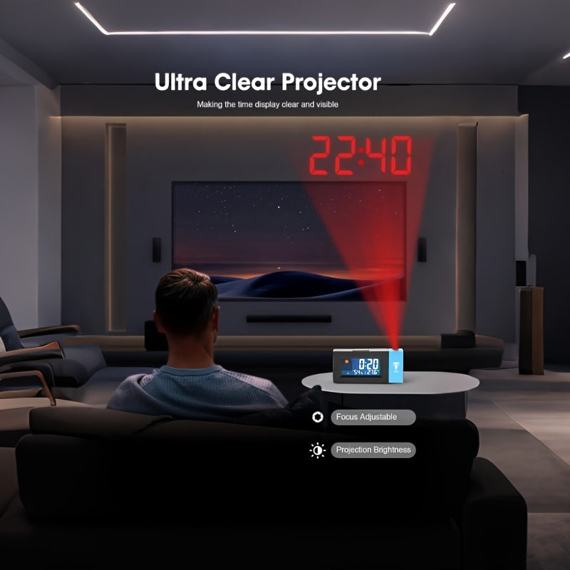 Elektronische Projectieklok – Digitaal Bureaureloge met Weer, Temperatuur & Luchtvochtigheid