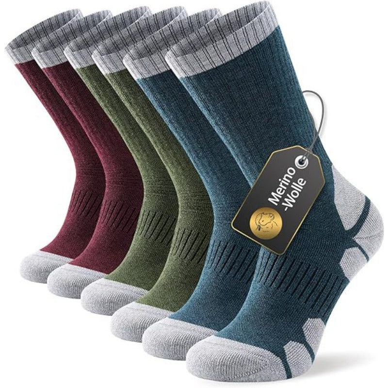 Yeblues 3 Paar Merinowollen Sokken – Ultrawarme Thermoskousen voor Wandelen & Winter