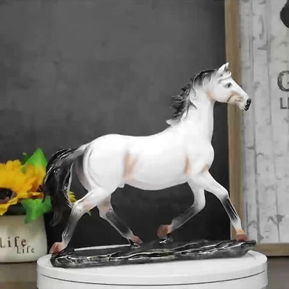 Equinox Paardbeeld – Vintage Resin Sculptuur voor Binnen & Buiten