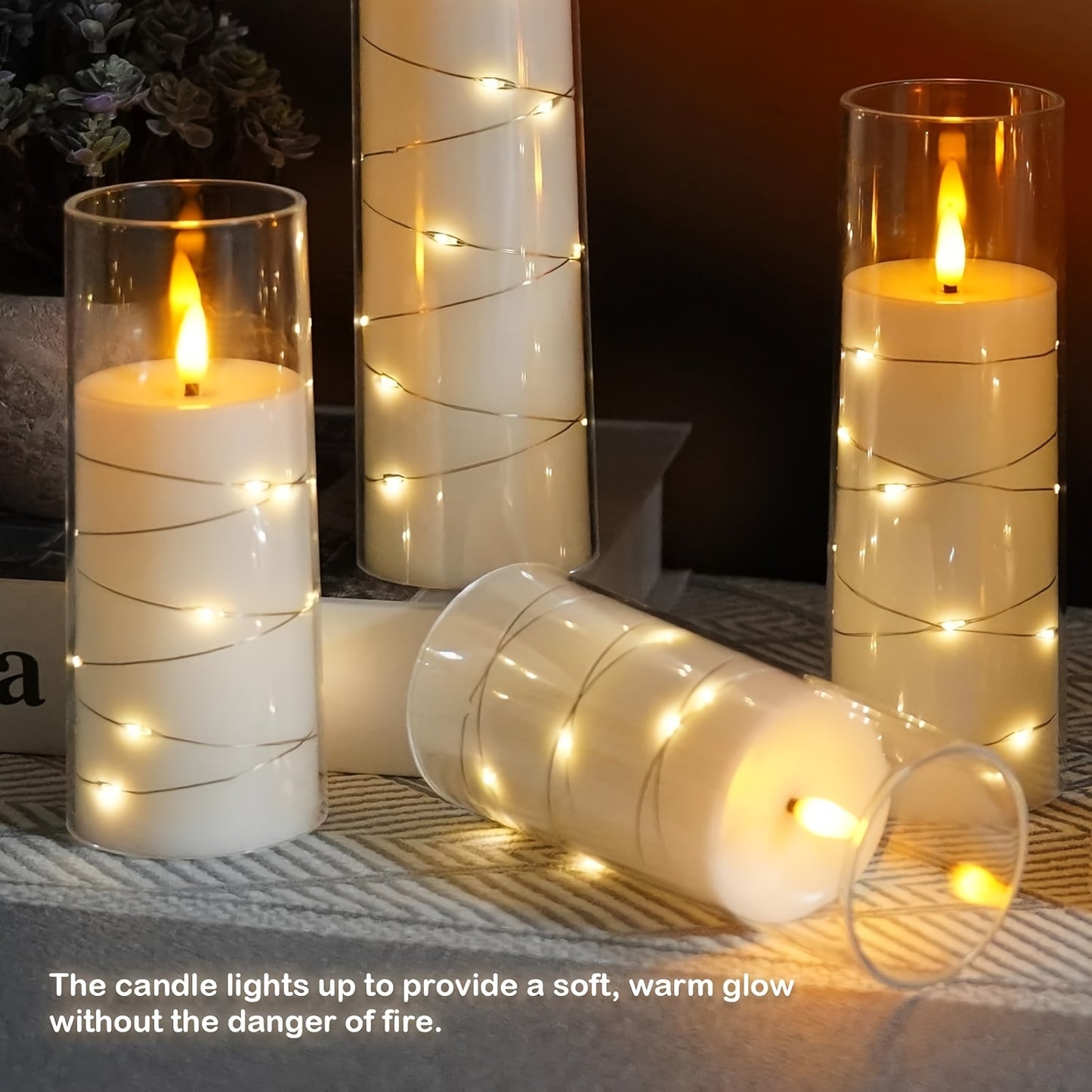 Vlamloze LED-kaarsen – 3 stuks met 3D-lont, afstandsbediening en timer voor sfeervolle decoratie