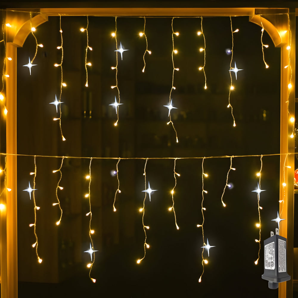 Warmwitte Waterdichte Led Lichtgordijn Voor Buiten