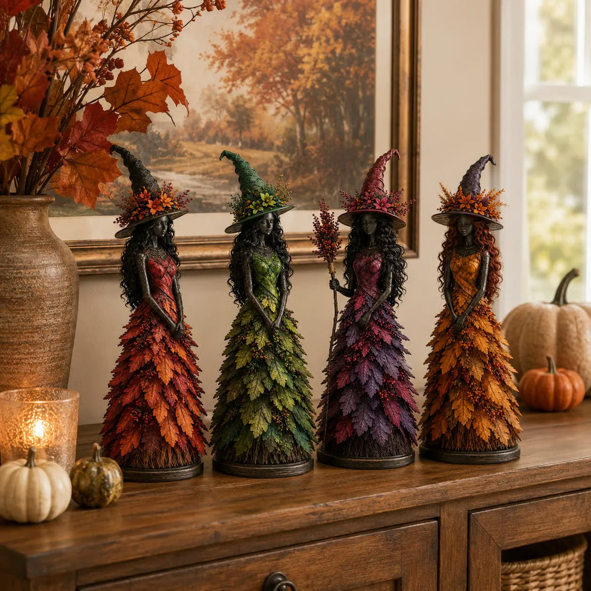 Herfstdecoratie Met Handgemaakte Bladaccenten En Rustgevend Gezichtje