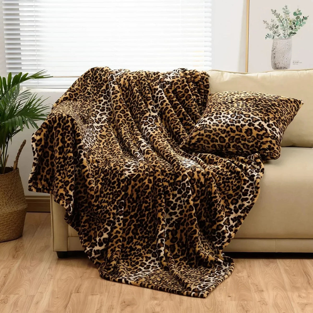 Fleece Plaid met Zachte Dierenprint