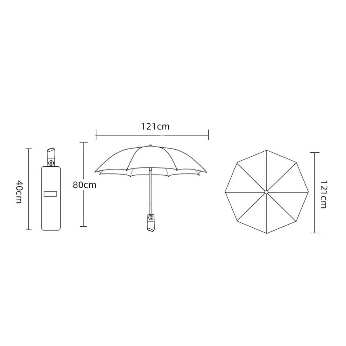 Automatische Opvouwbare Paraplu met Windbestendig Ontwerp – 121 cm
