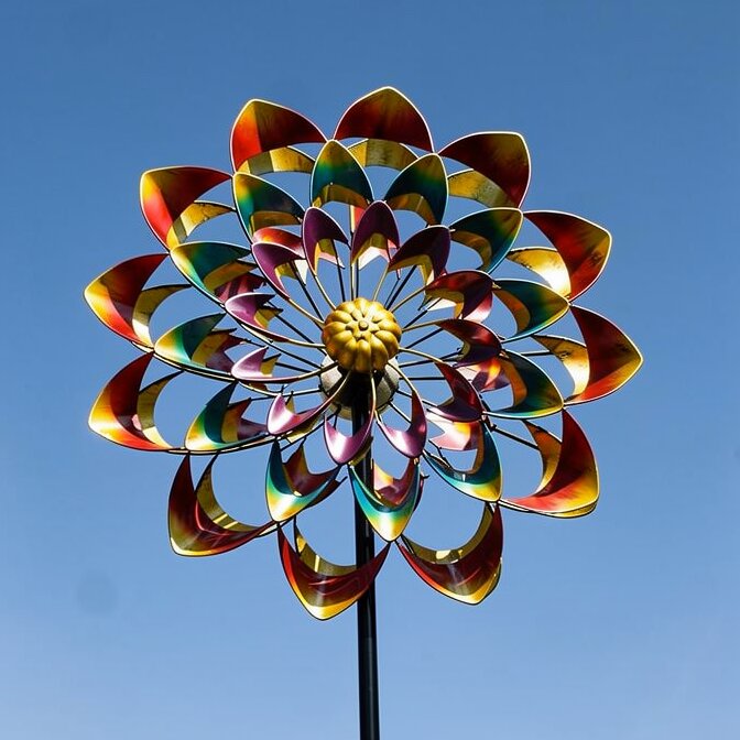 Decoratief Tuinwindrad met Bloemvorm en Soepele Windbeweging
