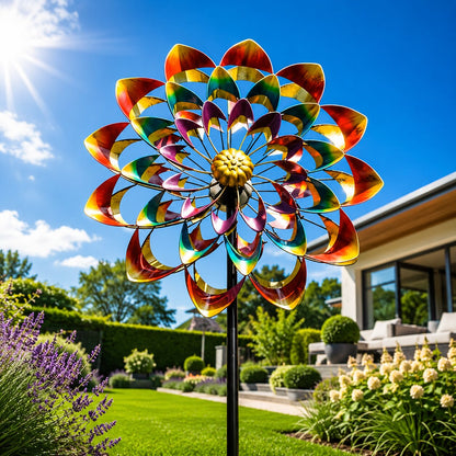 Decoratief Tuinwindrad met Bloemvorm en Soepele Windbeweging