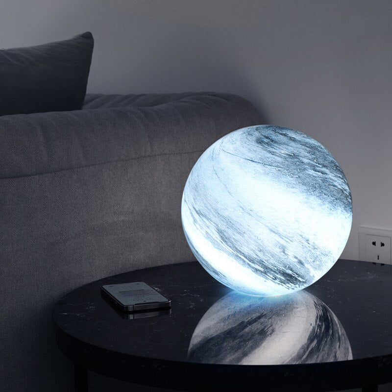 Ronde Tafellamp Met Swirlpatroon En Instelbare Lichtkleuren