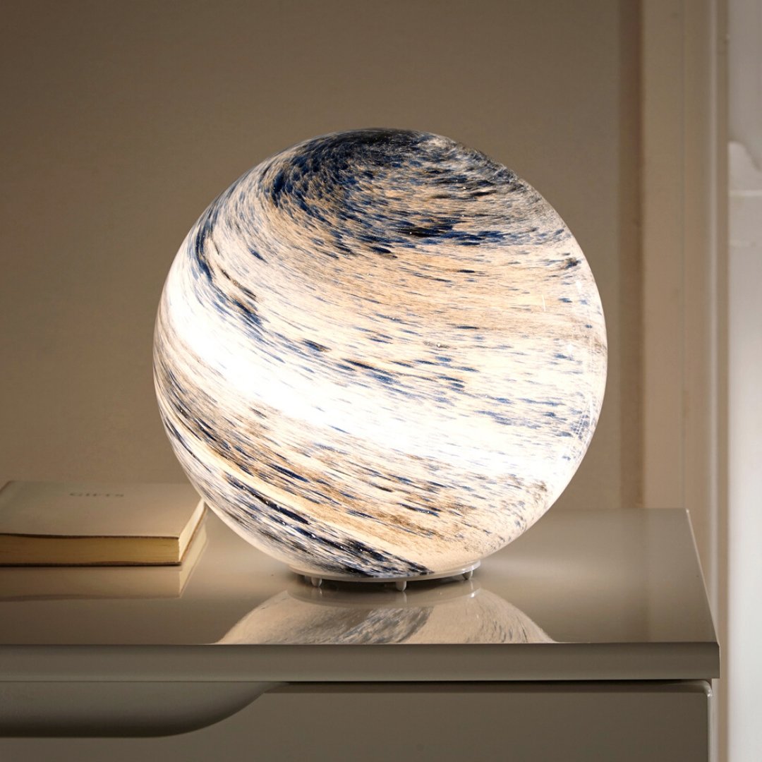 Ronde Tafellamp Met Swirlpatroon En Instelbare Lichtkleuren