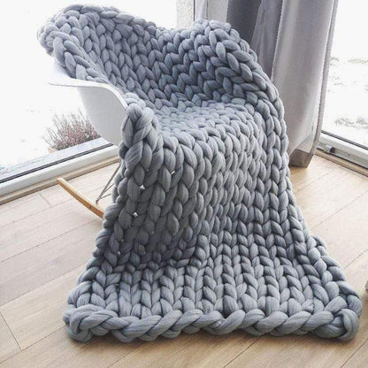 Grof Gebreide Deken Met Zachte Warmte En Dagelijkse Decoratieve Sfeer
