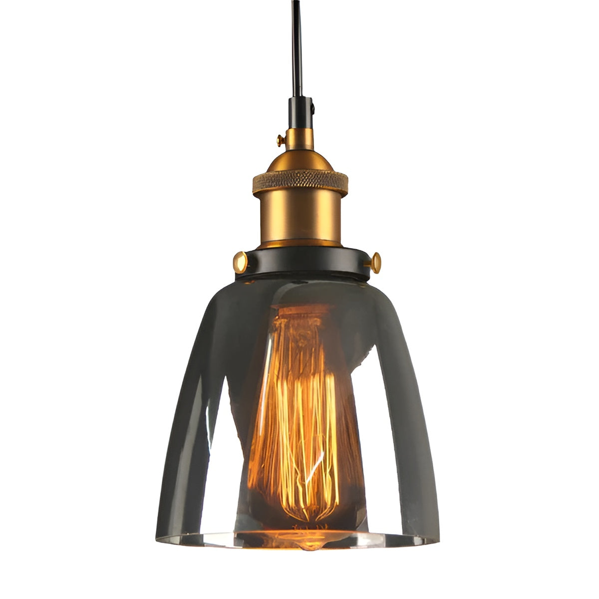 Vintage Hanglamp Met Antiekglazen Lampenkap
