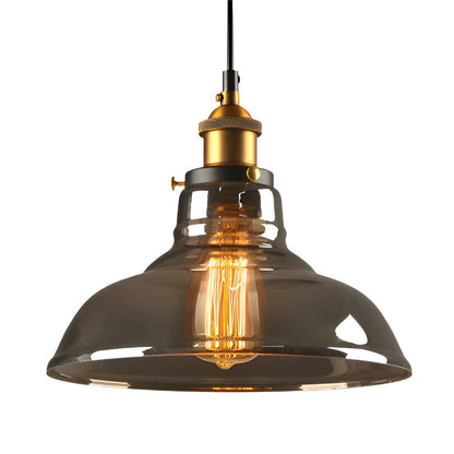 Vintage Hanglamp Met Antiekglazen Lampenkap