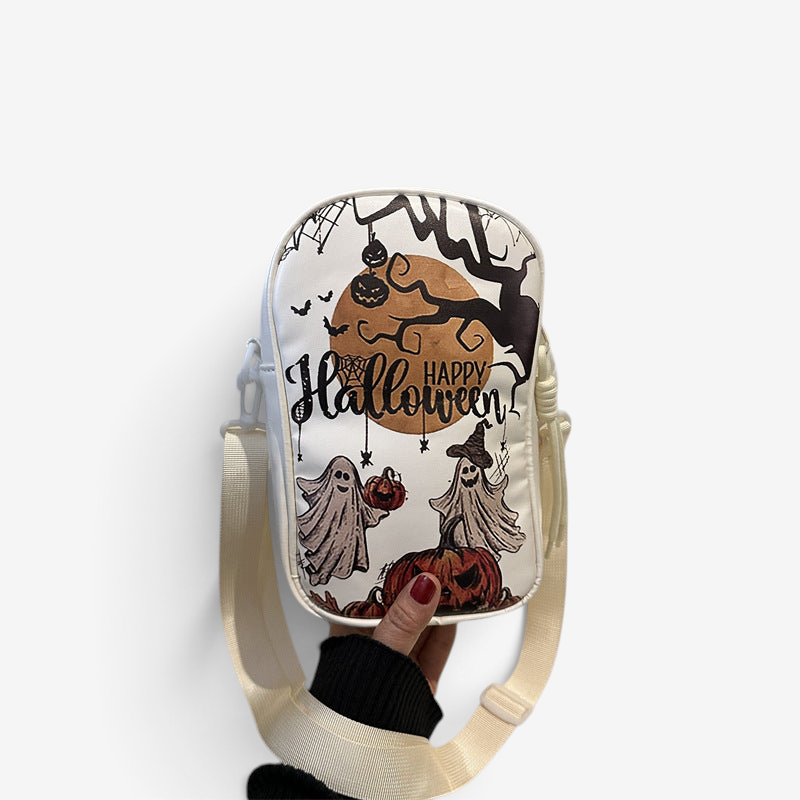 Halloween-schoudertas met Pompoen- en Spookmotieven