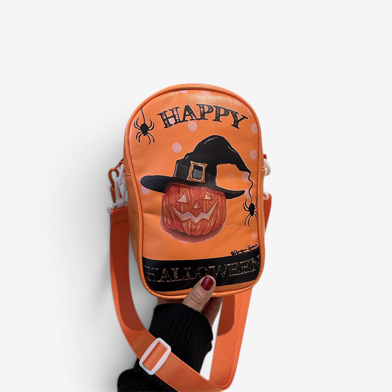 Halloween-schoudertas met Pompoen- en Spookmotieven